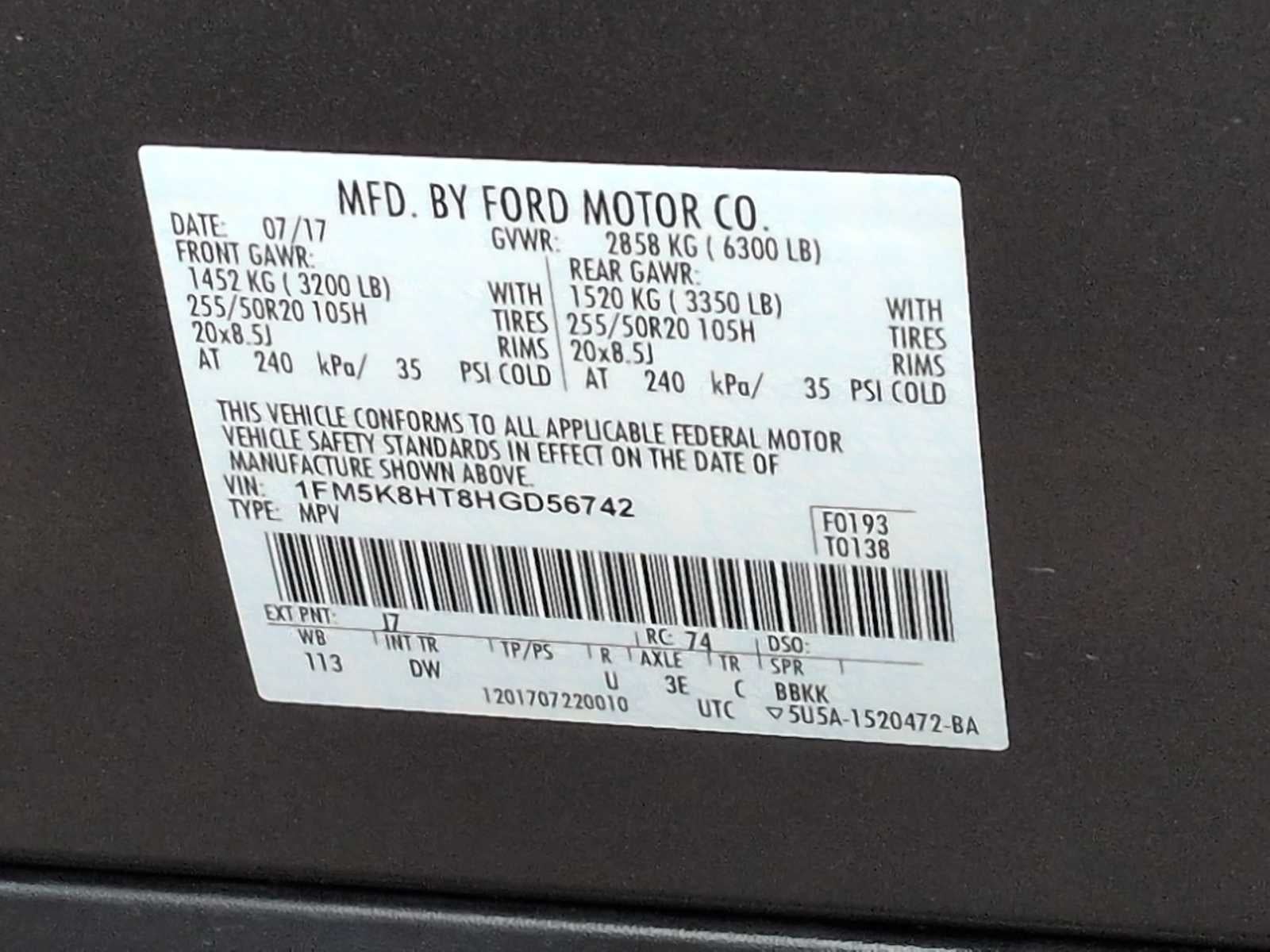 2017 Ford Explorer Platinum