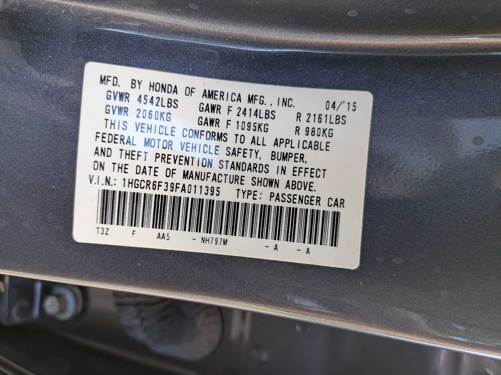 2015 Honda Accord Hybrid 4dr Sdn