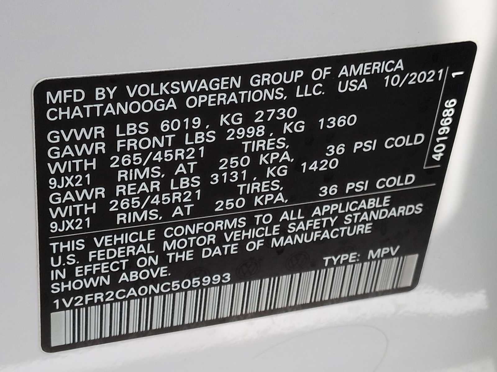 2022 Volkswagen Atlas 3.6L V6 SEL Premium R-Line