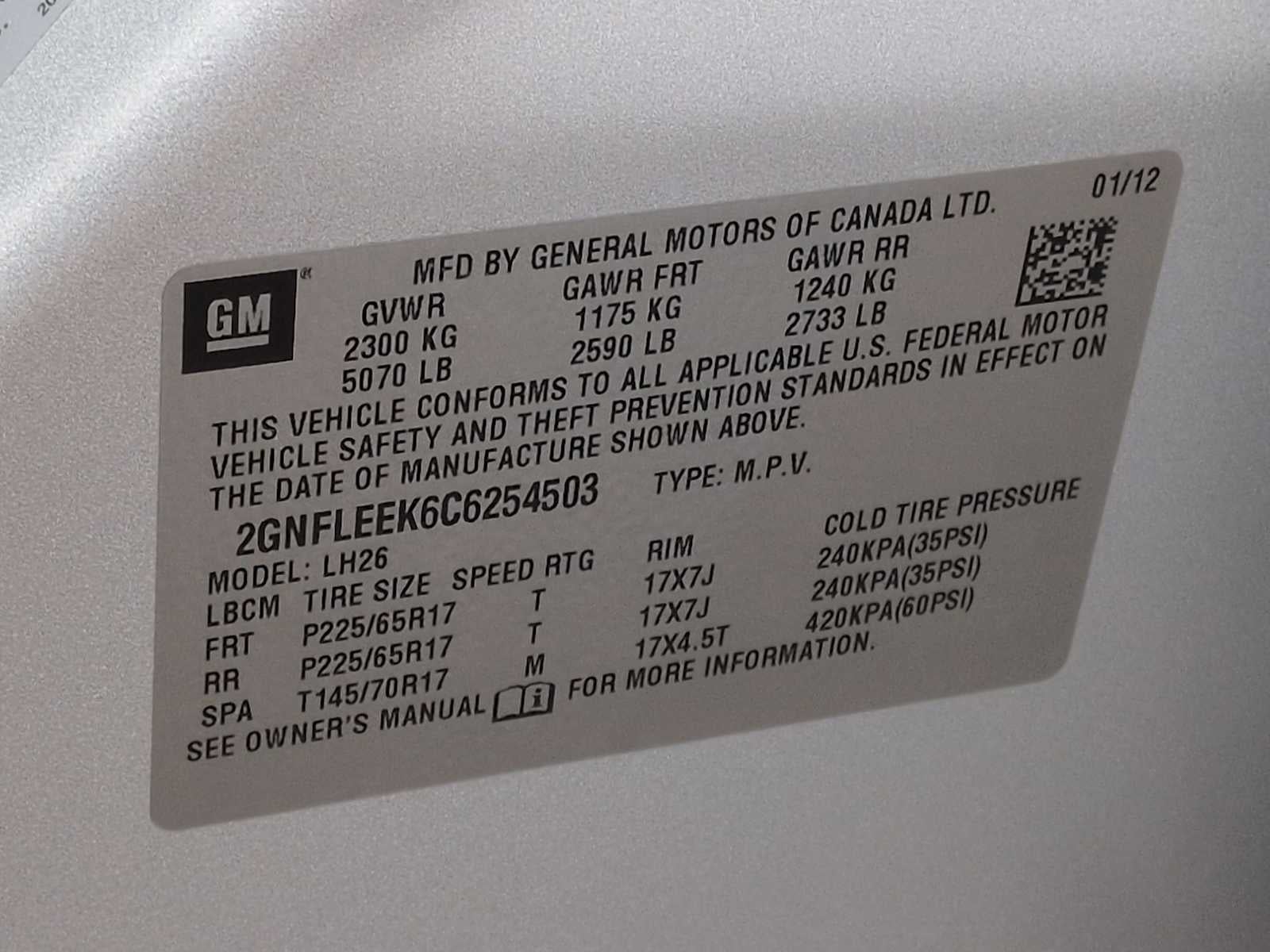 2012 Chevrolet Equinox LT w/1LT