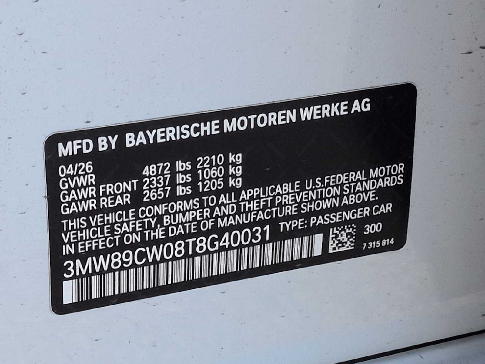 2026 BMW 3 Series 330i NA xDrive