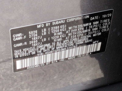 2021 Subaru Outback Touring XT