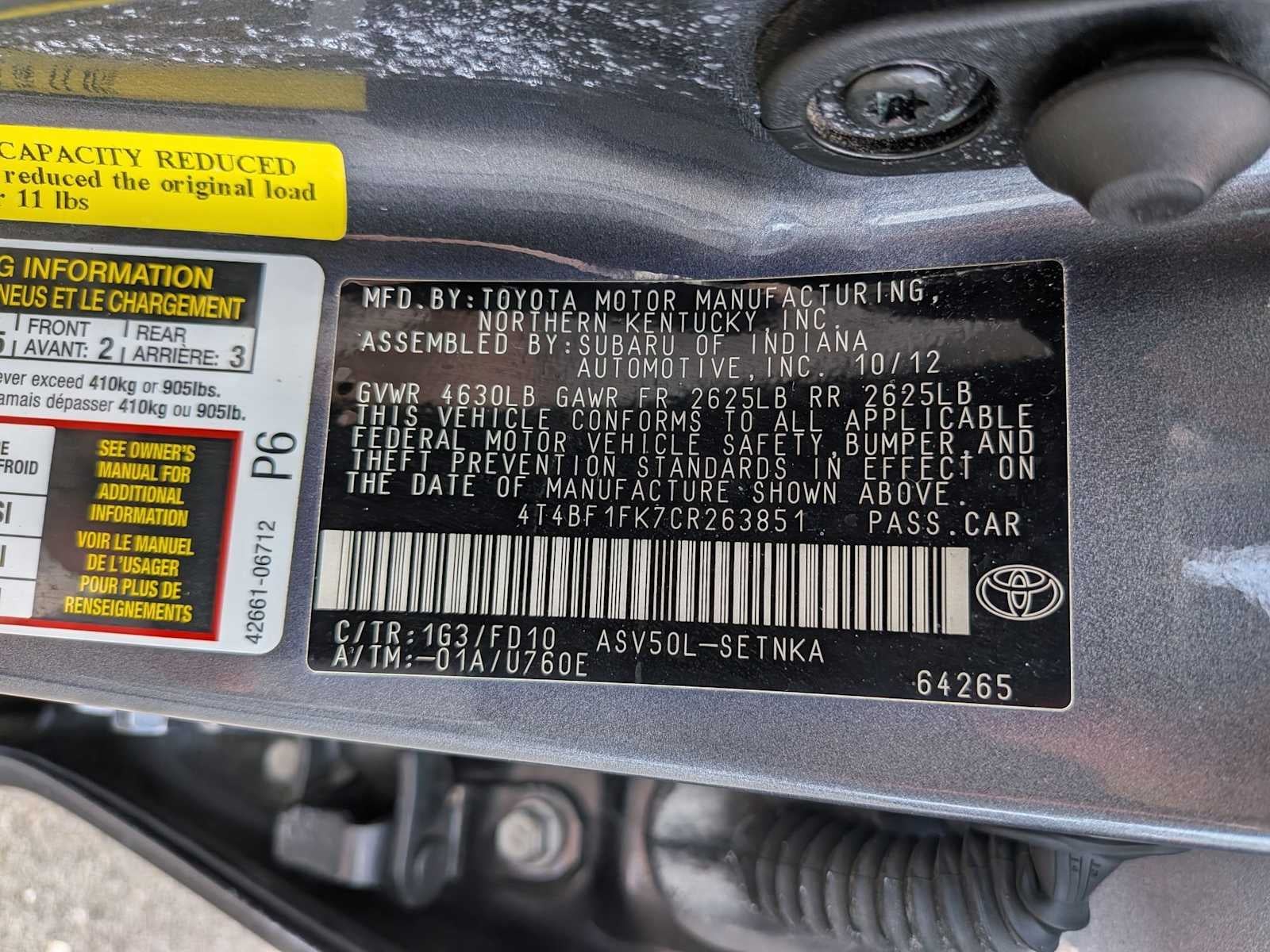 2012 Toyota Camry LE