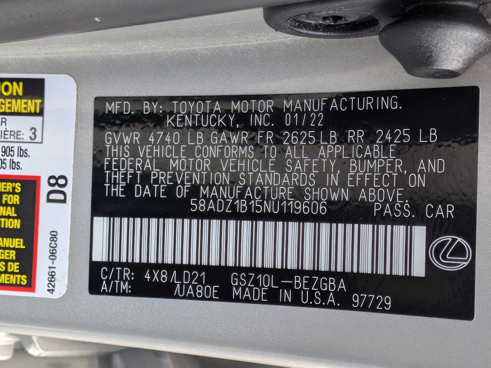 2022 Lexus ES 350 ES 350