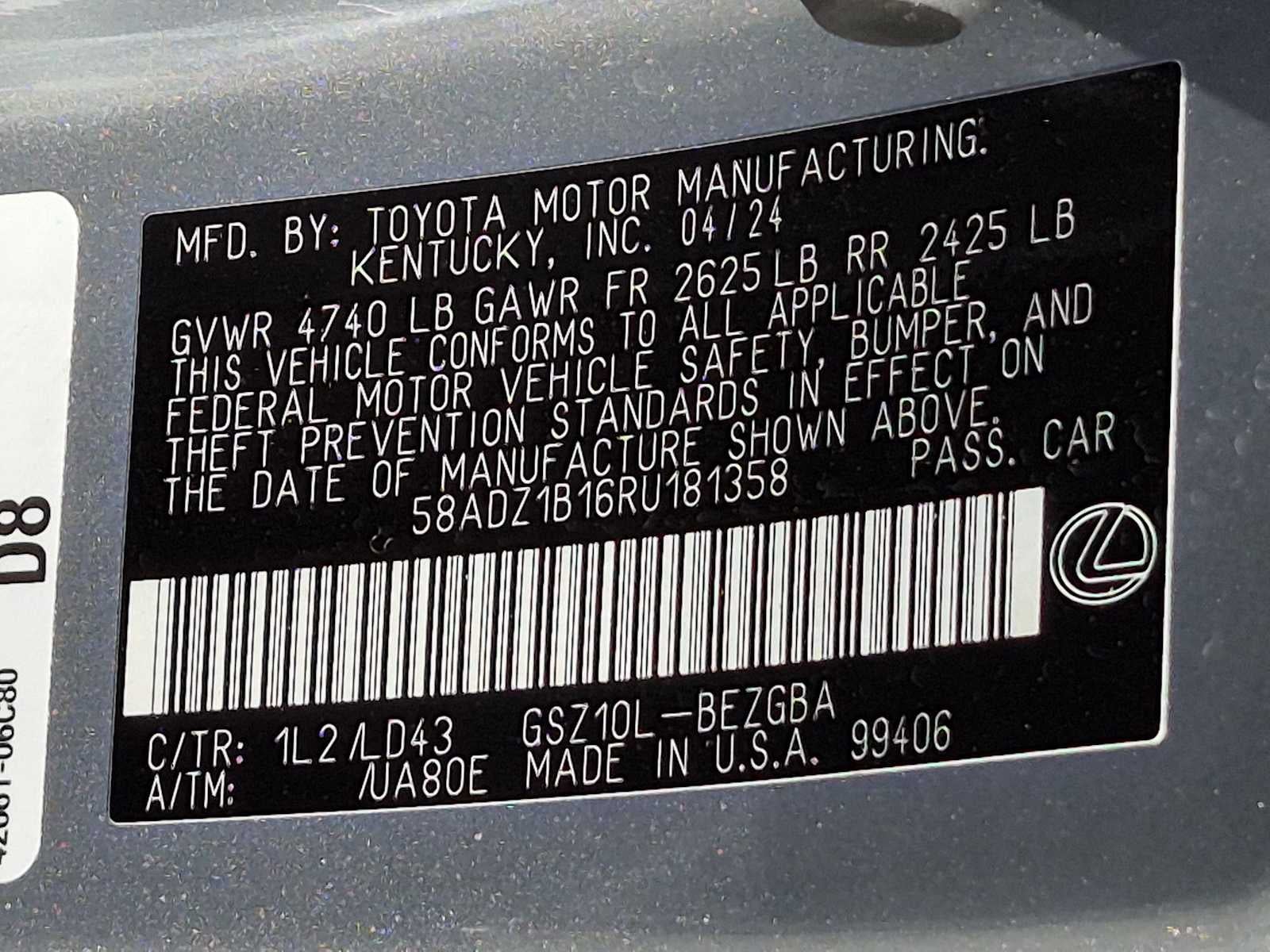2024 Lexus ES 350 ES 350