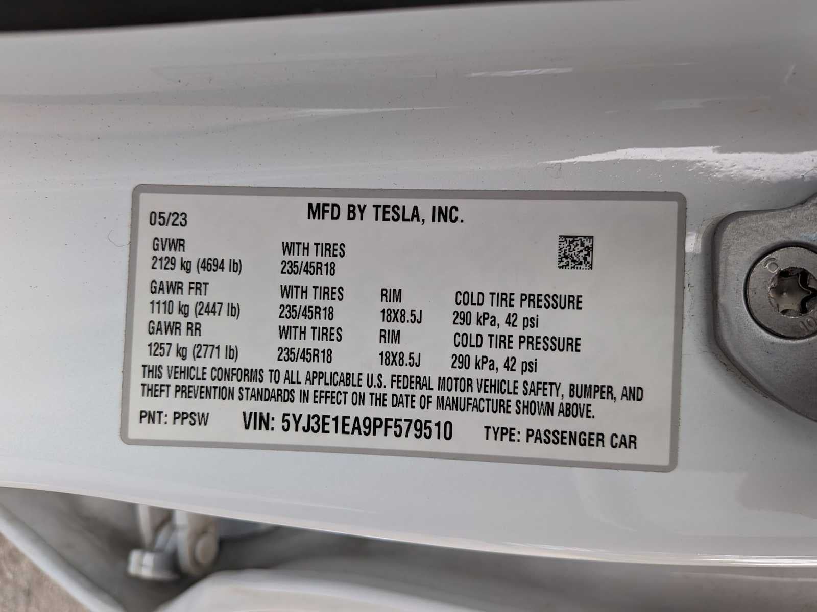 2023 Tesla Model 3 RWD