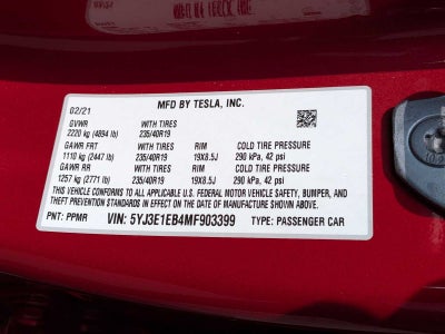 2021 Tesla Model 3 Long Range