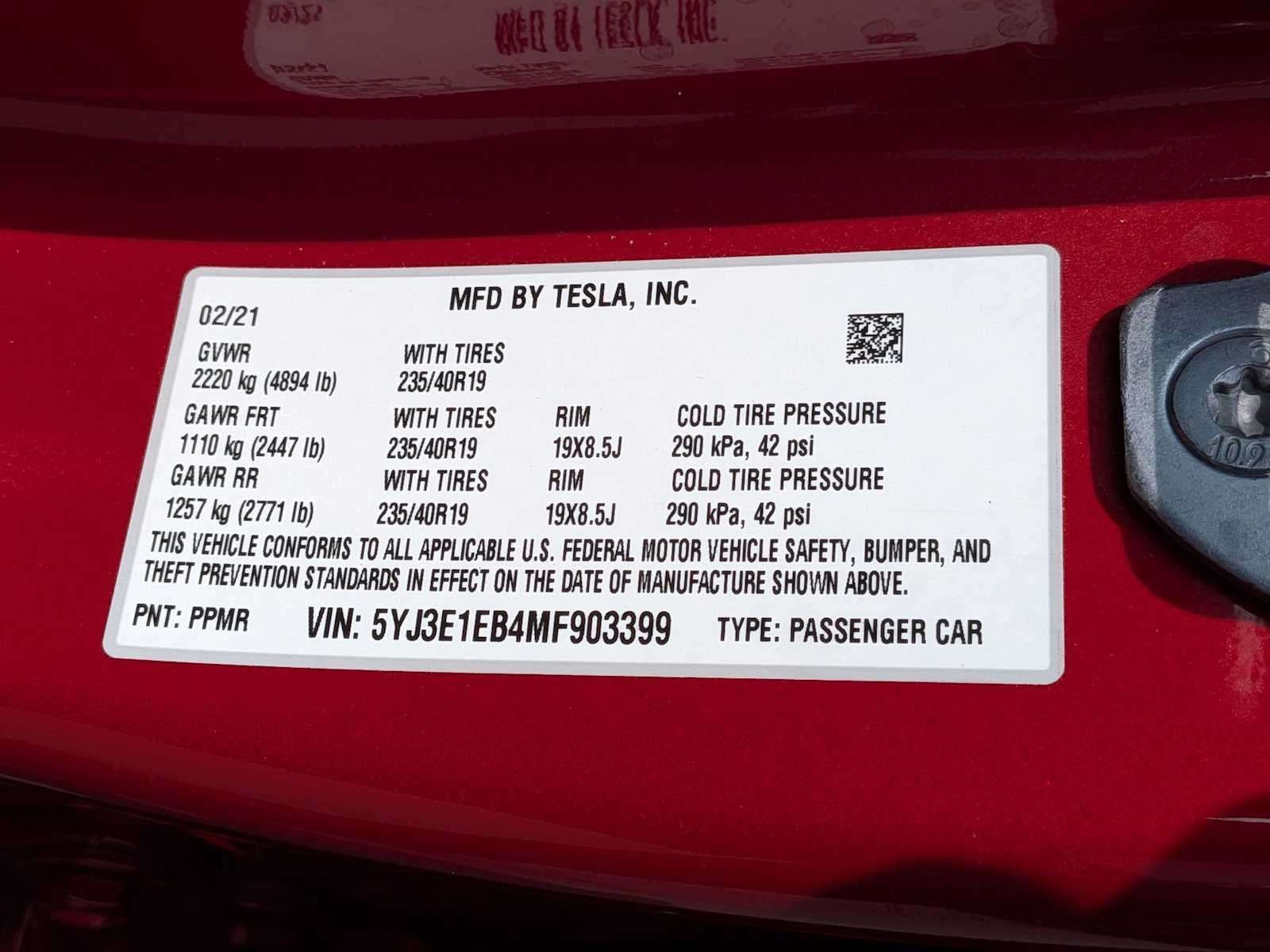 2021 Tesla Model 3 Long Range