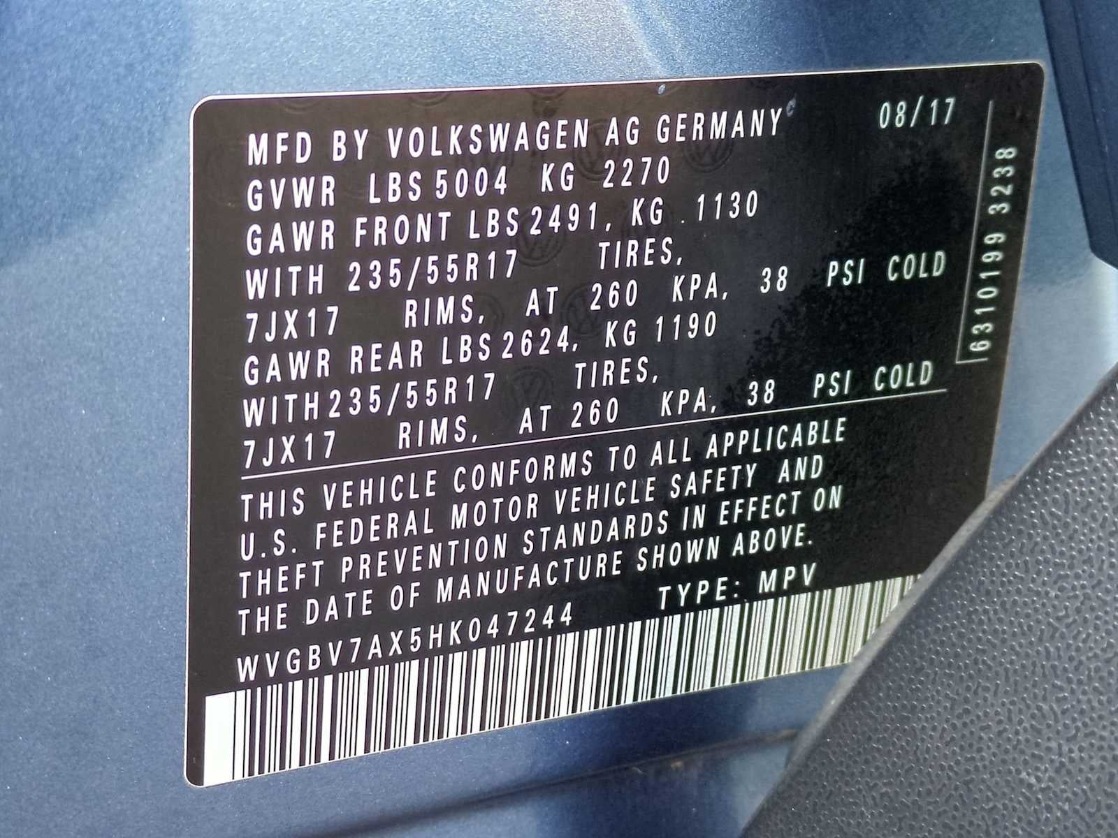 2017 Volkswagen Tiguan 2.0T 4MOTION