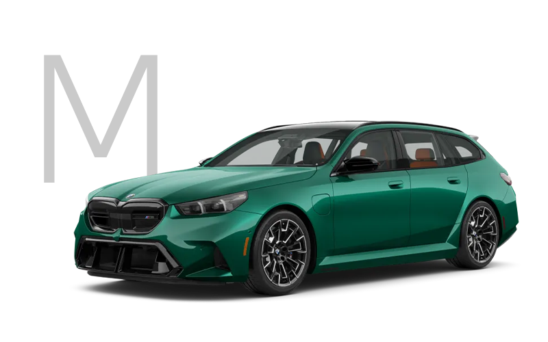 The new BMW M5 Touring in green with M logo. | BMW of Sterling in Sterling VA