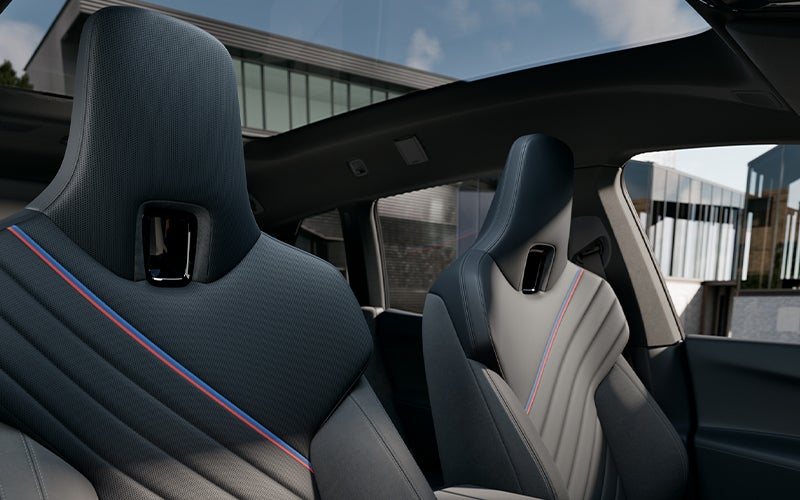 Interior seats and upholstery of the BMW iX M70. | BMW of Sterling in Sterling VA