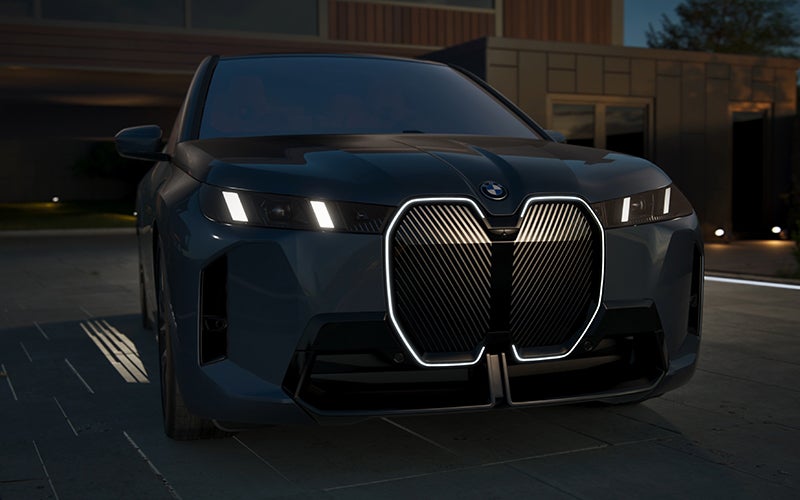 The BMW iX illuminated kidney grille. | BMW of Sterling in Sterling VA